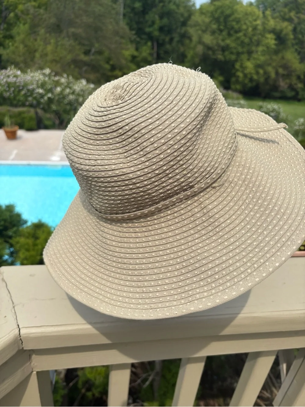 NWOT San Diego Hat Company Tan  Sun Hat with Decorative Band